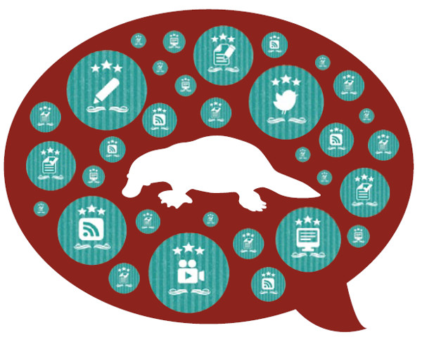Platypus in speech bubble social media strategy